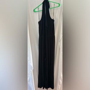 Old Navy Black XL Tall Knit Halter Jumpsuit with Tie Neck